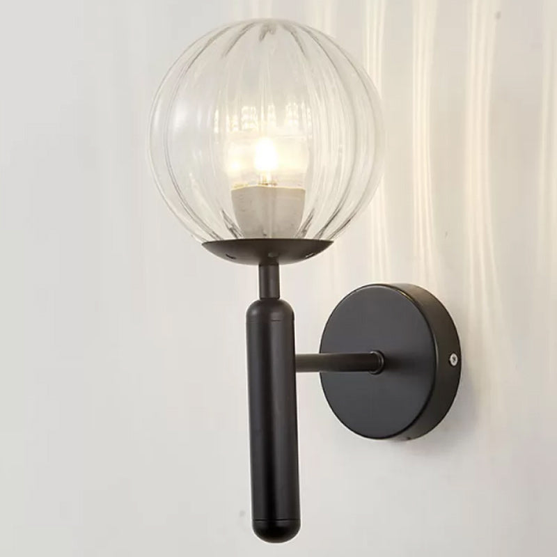 1-Light Ball Wall Lighting Contemporary Glass Wall Mounted Lights