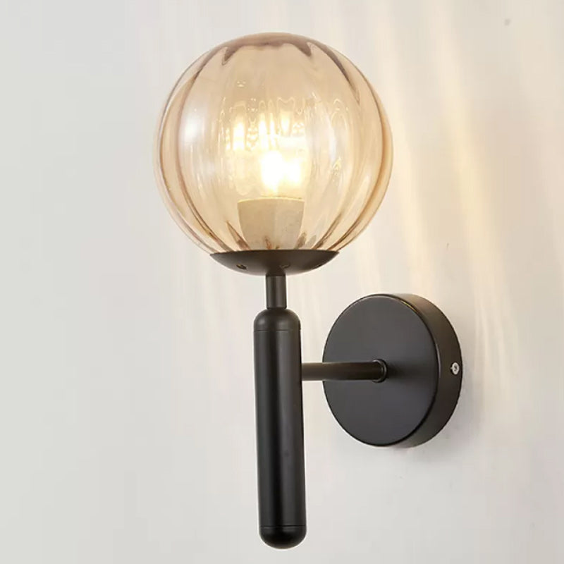 1-Light Ball Wall Lighting Contemporary Glass Wall Mounted Lights