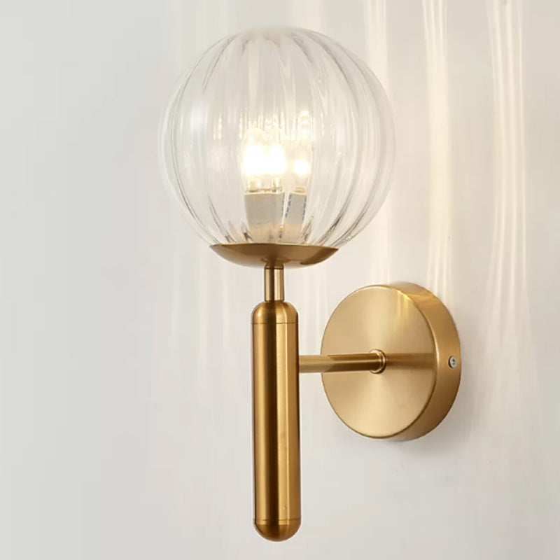 1-Light Ball Wall Lighting Contemporary Glass Wall Mounted Lights
