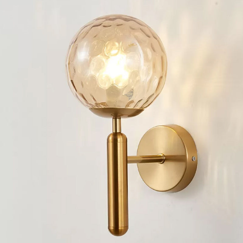 1-Light Ball Wall Lighting Contemporary Glass Wall Mounted Lights
