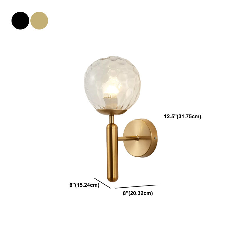 1-Light Ball Wall Lighting Contemporary Glass Wall Mounted Lights