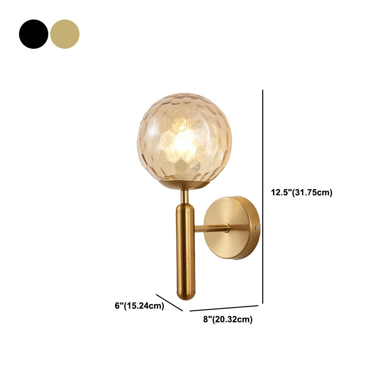 1-Light Ball Wall Lighting Contemporary Glass Wall Mounted Lights