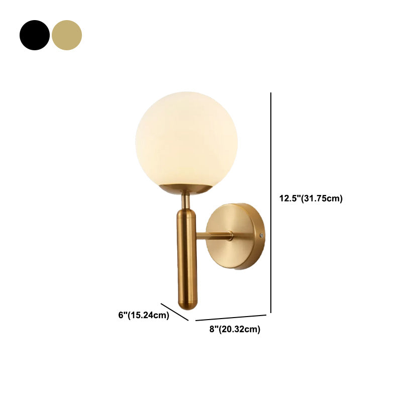 1-Light Ball Wall Lighting Contemporary Glass Wall Mounted Lights