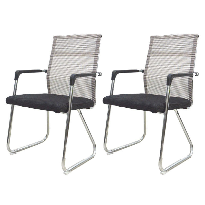 Medium/High Back Office Chair Fabric Sponge Seat Stainless Steel Legs Desk Chair