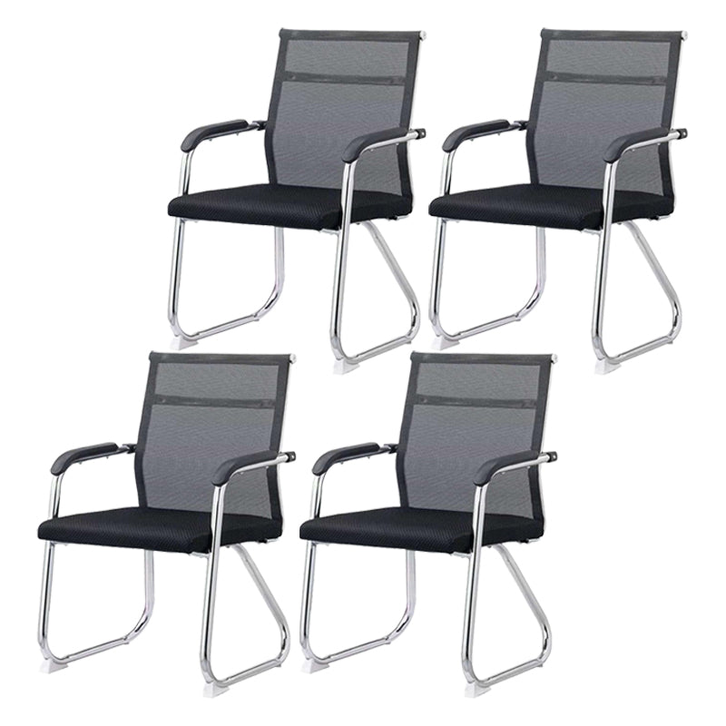 Medium/High Back Office Chair Fabric Sponge Seat Stainless Steel Legs Desk Chair