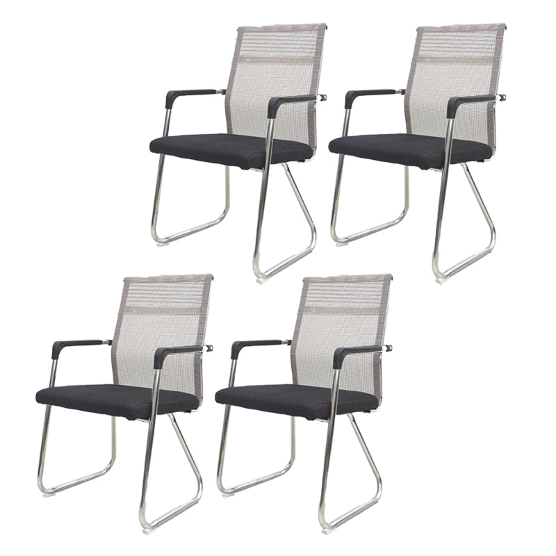 Medium/High Back Office Chair Fabric Sponge Seat Stainless Steel Legs Desk Chair