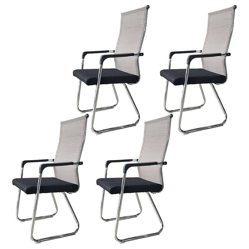 Medium/High Back Office Chair Fabric Sponge Seat Stainless Steel Legs Desk Chair