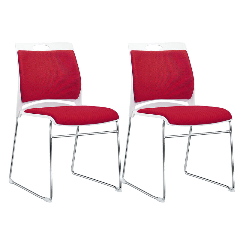 Low Back Office Chair Plastic/Fabric Upholstery Task Chair with Stainless Steel Legs