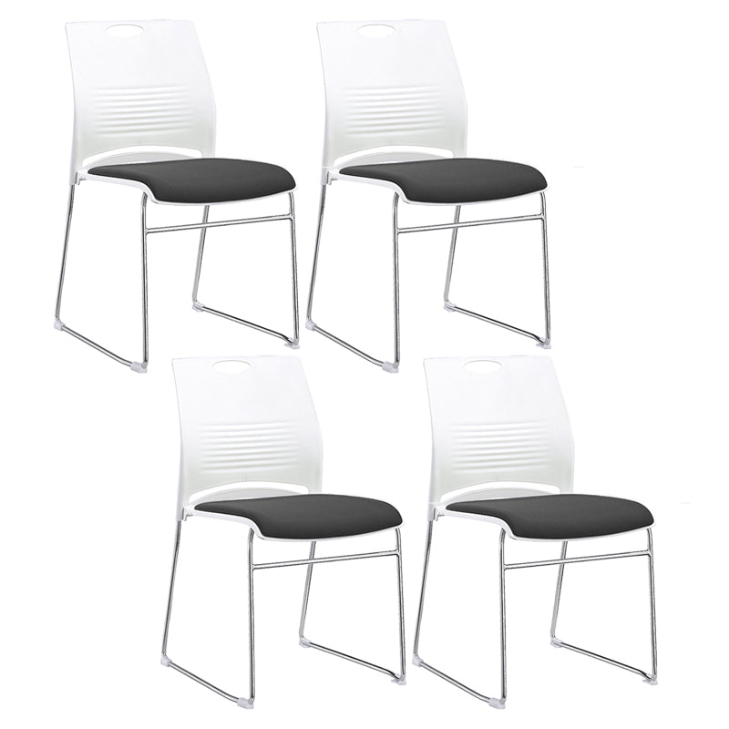 Low Back Office Chair Plastic/Fabric Upholstery Task Chair with Stainless Steel Legs