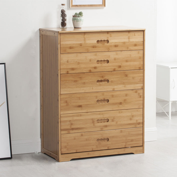 Modern Bamboo Storage Chest Dresser Bedroom Storage Chest with Drawers