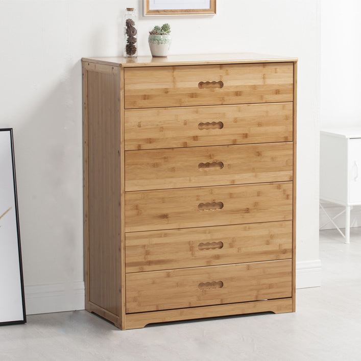 Modern Bamboo Storage Chest Dresser Bedroom Storage Chest with Drawers