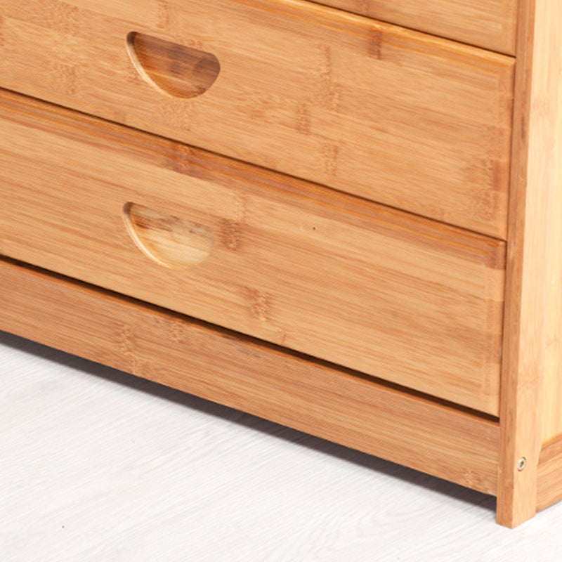 Modern Bamboo Storage Chest Dresser Bedroom Storage Chest with Drawers