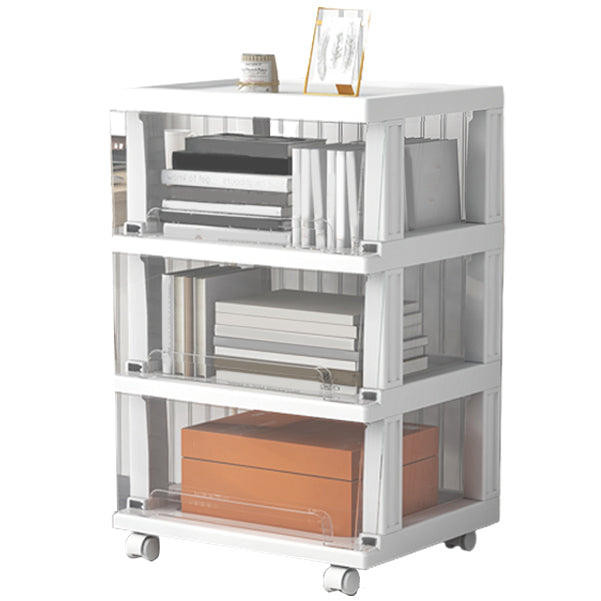 Plastic and Metal Bookshelf, Multi Tiers Contemporary Bookcase for Home Office