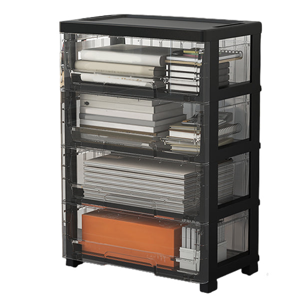 Plastic and Metal Bookshelf, Multi Tiers Contemporary Bookcase for Home Office