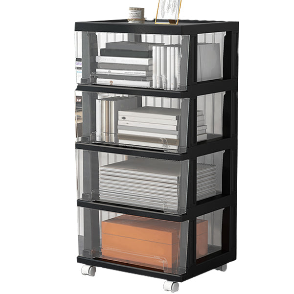 Plastic and Metal Bookshelf, Multi Tiers Contemporary Bookcase for Home Office
