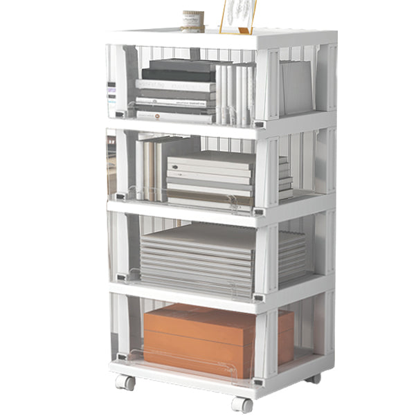 Plastic and Metal Bookshelf, Multi Tiers Contemporary Bookcase for Home Office