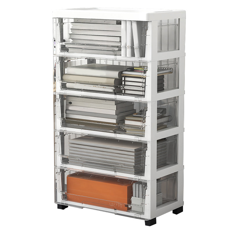 Plastic and Metal Bookshelf, Multi Tiers Contemporary Bookcase for Home Office