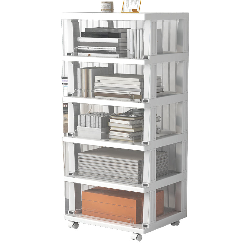 Plastic and Metal Bookshelf, Multi Tiers Contemporary Bookcase for Home Office