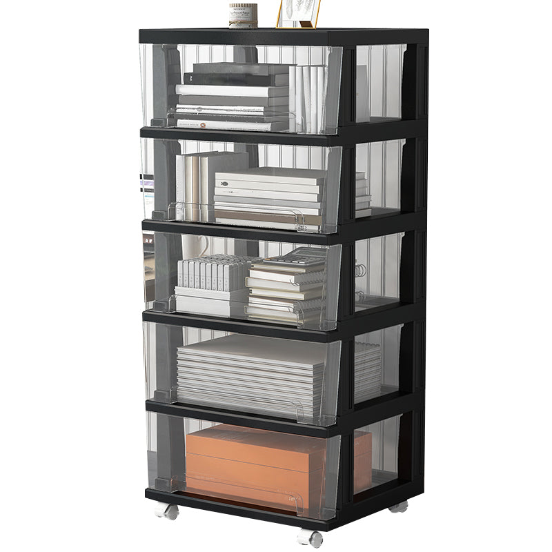 Plastic and Metal Bookshelf, Multi Tiers Contemporary Bookcase for Home Office