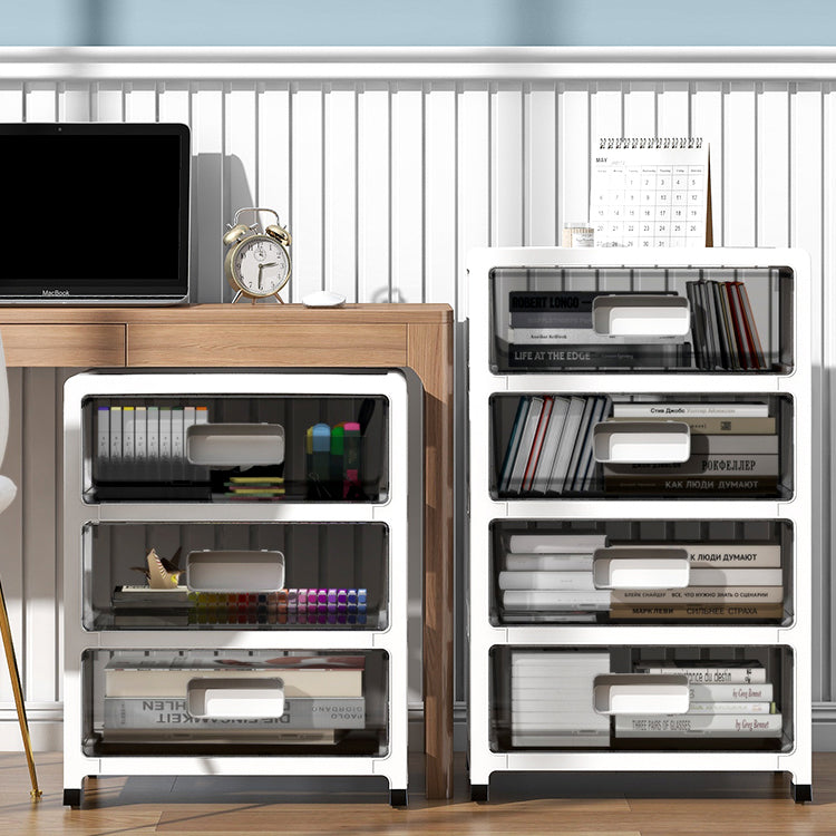 Plastic and Metal Bookshelf, Multi Tiers Contemporary Bookcase for Home Office