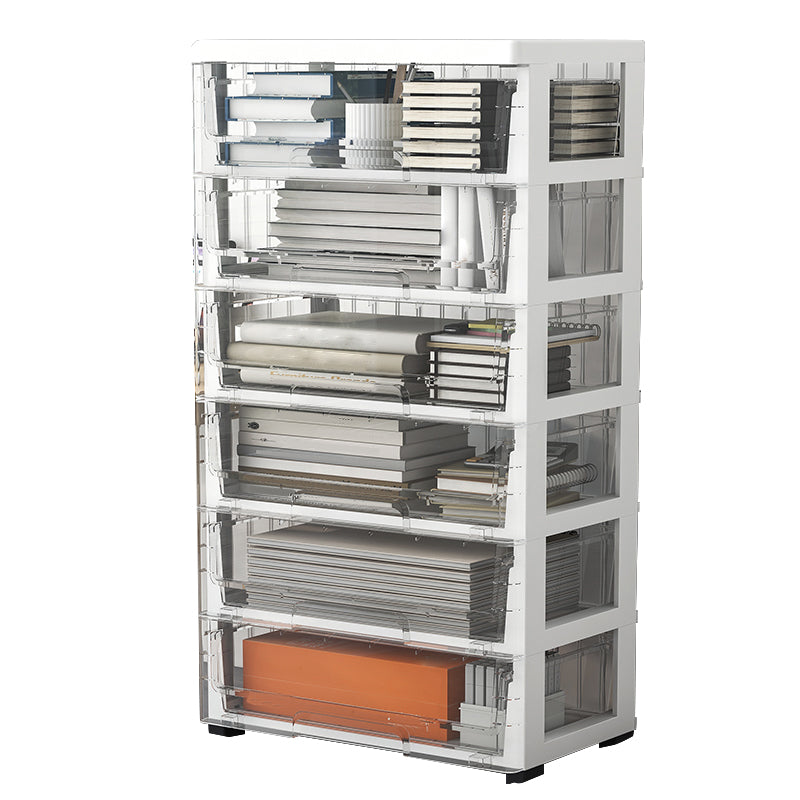 Plastic and Metal Bookshelf, Multi Tiers Contemporary Bookcase for Home Office