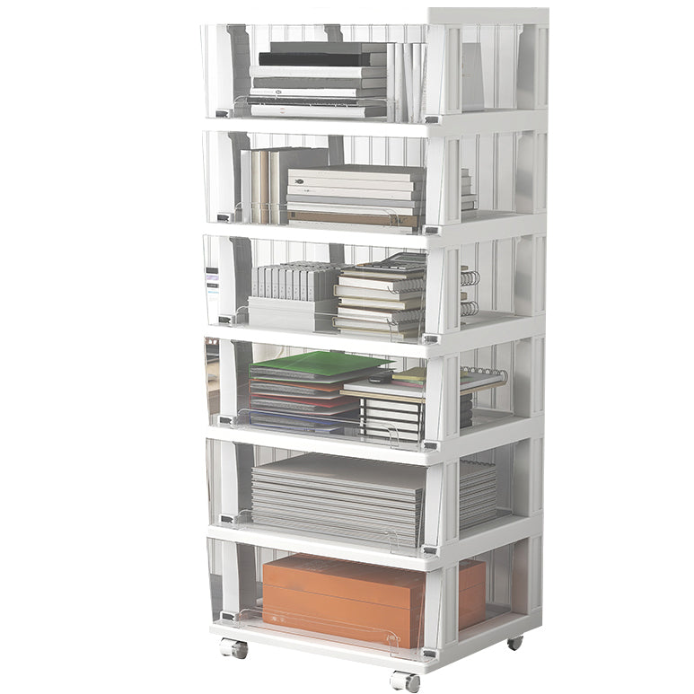 Plastic and Metal Bookshelf, Multi Tiers Contemporary Bookcase for Home Office