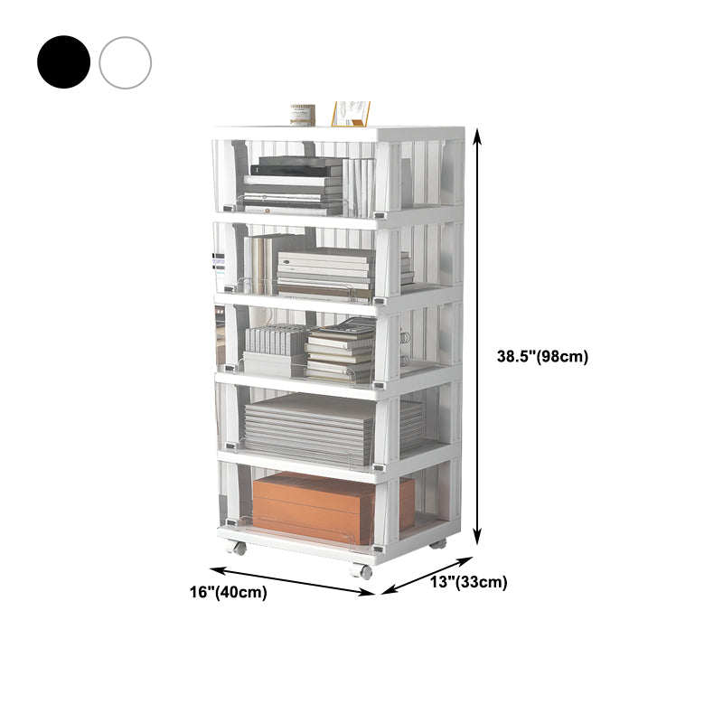 Plastic and Metal Bookshelf, Multi Tiers Contemporary Bookcase for Home Office