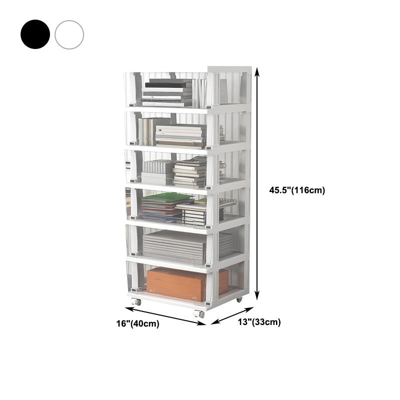 Plastic and Metal Bookshelf, Multi Tiers Contemporary Bookcase for Home Office