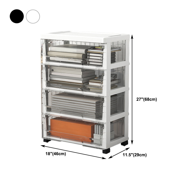 Plastic and Metal Bookshelf, Multi Tiers Contemporary Bookcase for Home Office