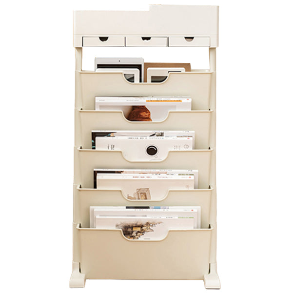 Plastic Bookshelf Contemporary Style Bookcase for Home Office