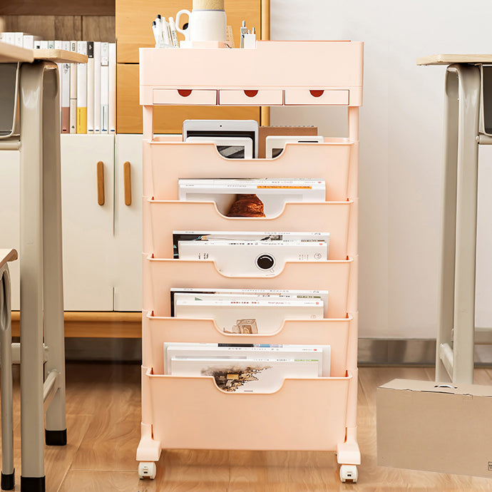 Plastic Bookshelf Contemporary Style Bookcase for Home Office