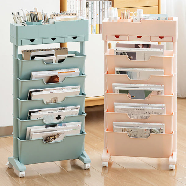 Plastic Bookshelf Contemporary Style Bookcase for Home Office