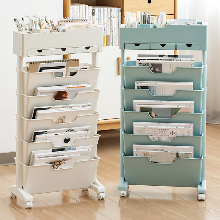 Plastic Bookshelf Contemporary Style Bookcase for Home Office