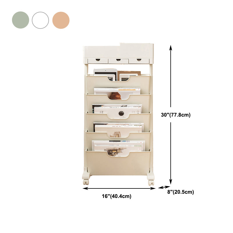 Plastic Bookshelf Contemporary Style Bookcase for Home Office