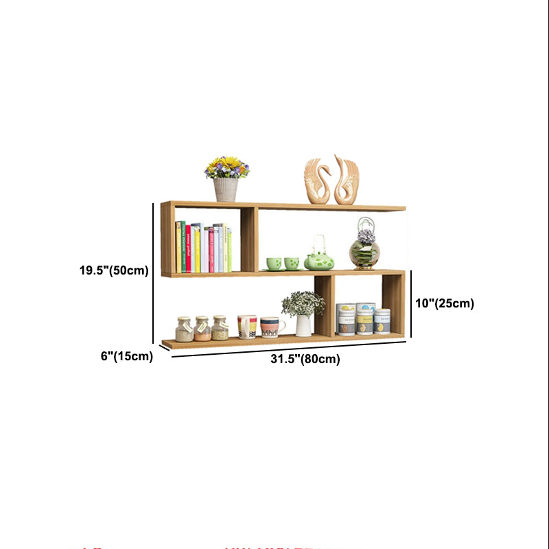 Modern Wood Floating Bookcase Closed Back Shelf Bookcase for Home