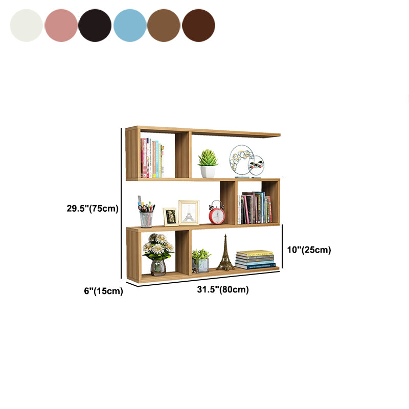 Modern Wood Floating Bookcase Closed Back Shelf Bookcase for Home