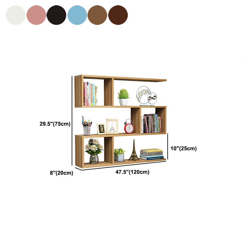 Modern Wood Floating Bookcase Closed Back Shelf Bookcase for Home
