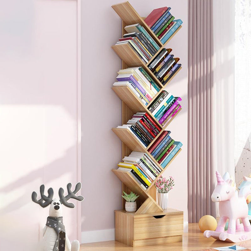 Modern Engineer Wood Bookshelf 7.87" Wide Office Shelf Bookcase