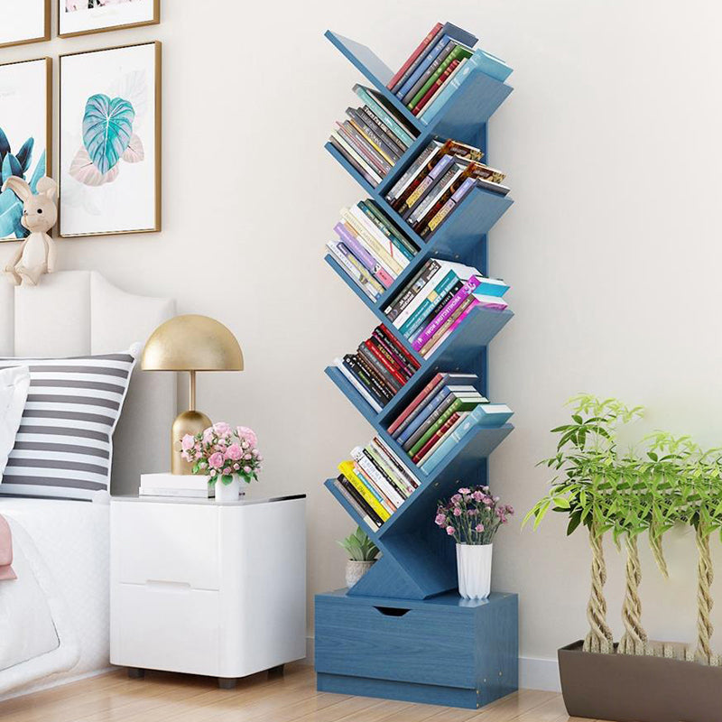 Modern Engineer Wood Bookshelf 7.87" Wide Office Shelf Bookcase