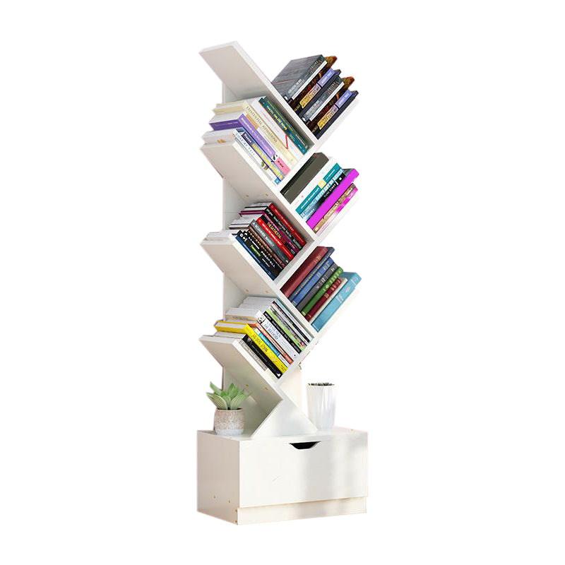 Modern Engineer Wood Bookshelf 7.87" Wide Office Shelf Bookcase