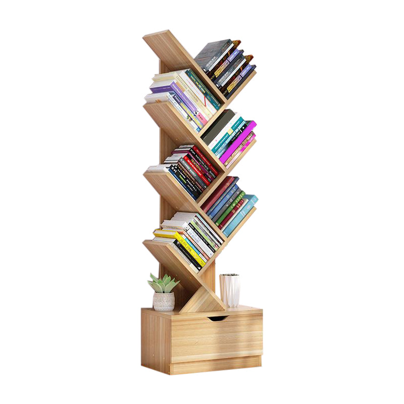 Modern Engineer Wood Bookshelf 7.87" Wide Office Shelf Bookcase