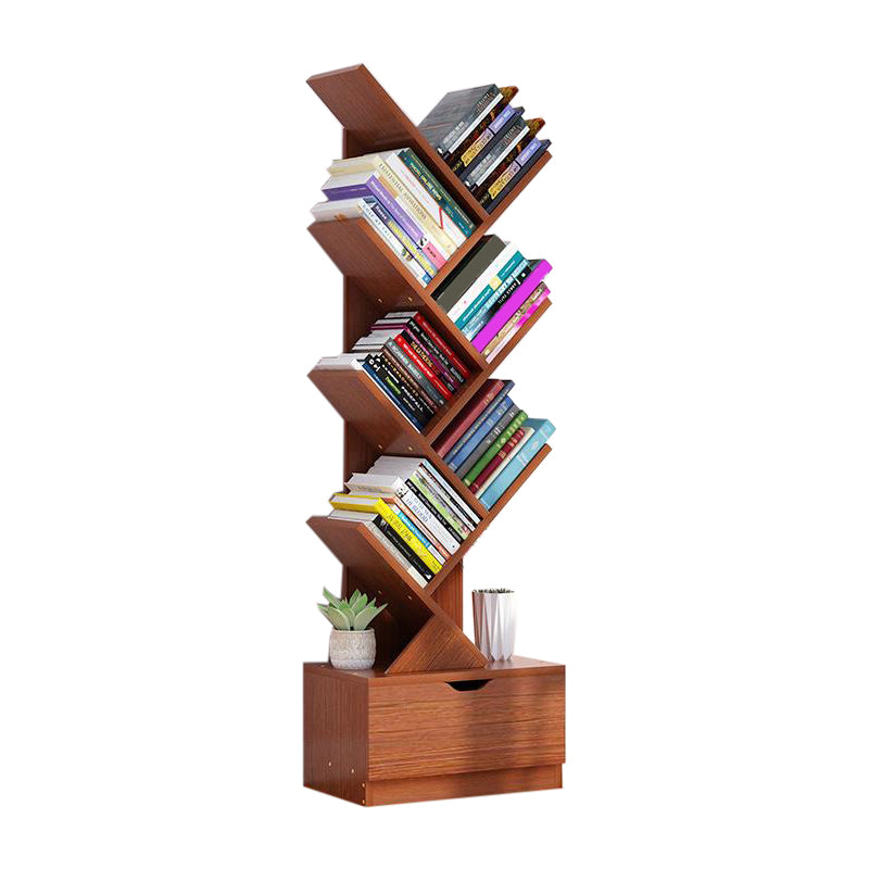 Modern Engineer Wood Bookshelf 7.87" Wide Office Shelf Bookcase