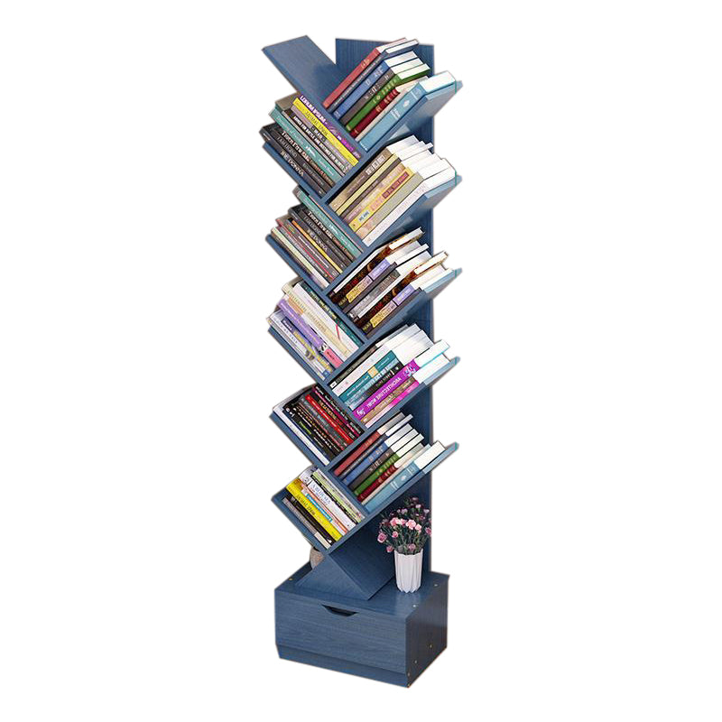 Modern Engineer Wood Bookshelf 7.87" Wide Office Shelf Bookcase