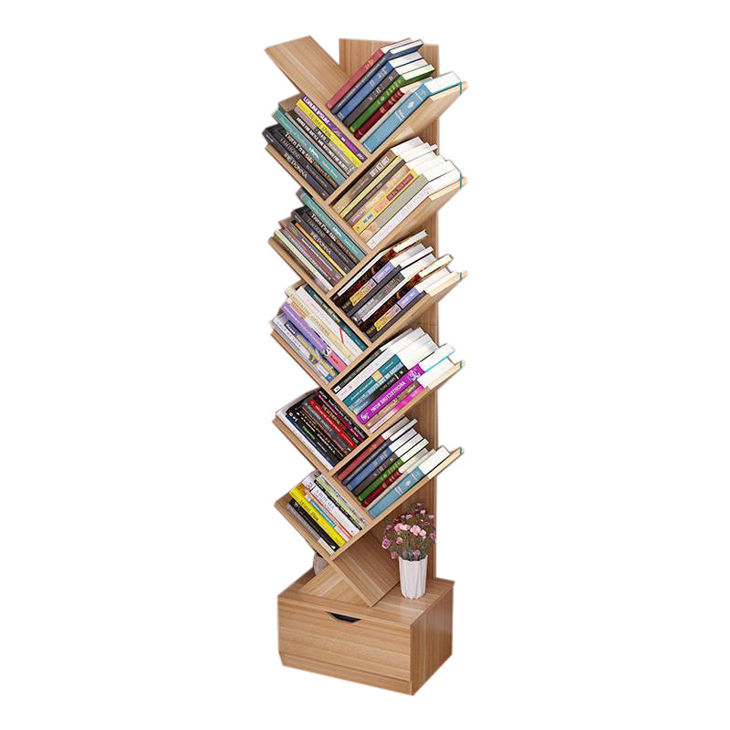 Modern Engineer Wood Bookshelf 7.87" Wide Office Shelf Bookcase