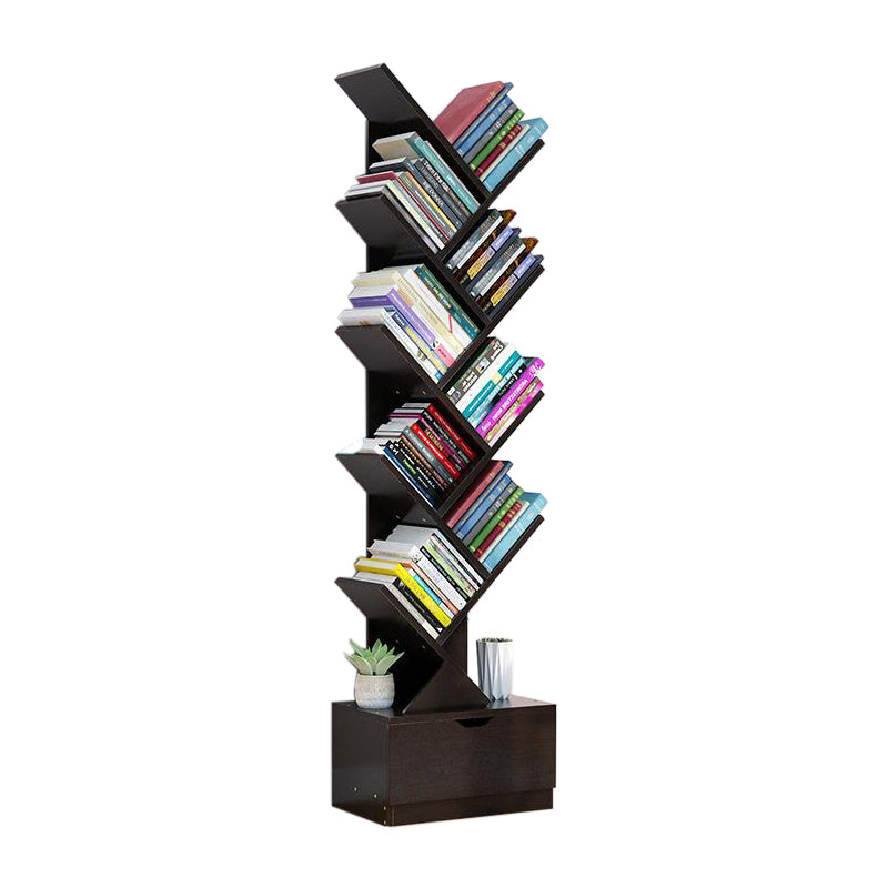Modern Engineer Wood Bookshelf 7.87" Wide Office Shelf Bookcase