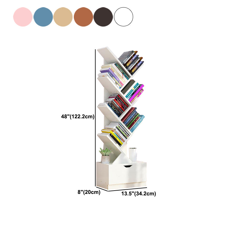 Modern Engineer Wood Bookshelf 7.87" Wide Office Shelf Bookcase