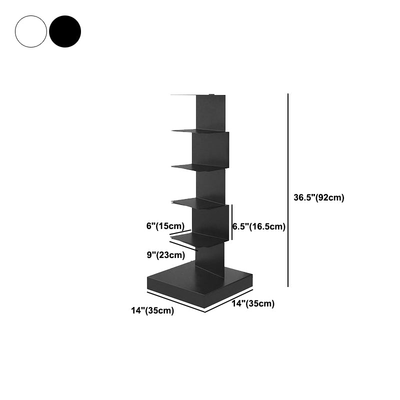 Modern Metal Bookcase, Closed Back Geometric Bookshelf for Any Room