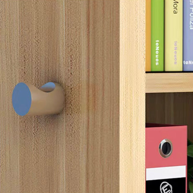 Closed Back Standard Storage Bookcase Nordic Wooden Bookshelf