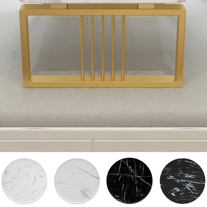 Marble Coffee Table Square Open Shelf Cocktail Table for Living Room Coffee Table