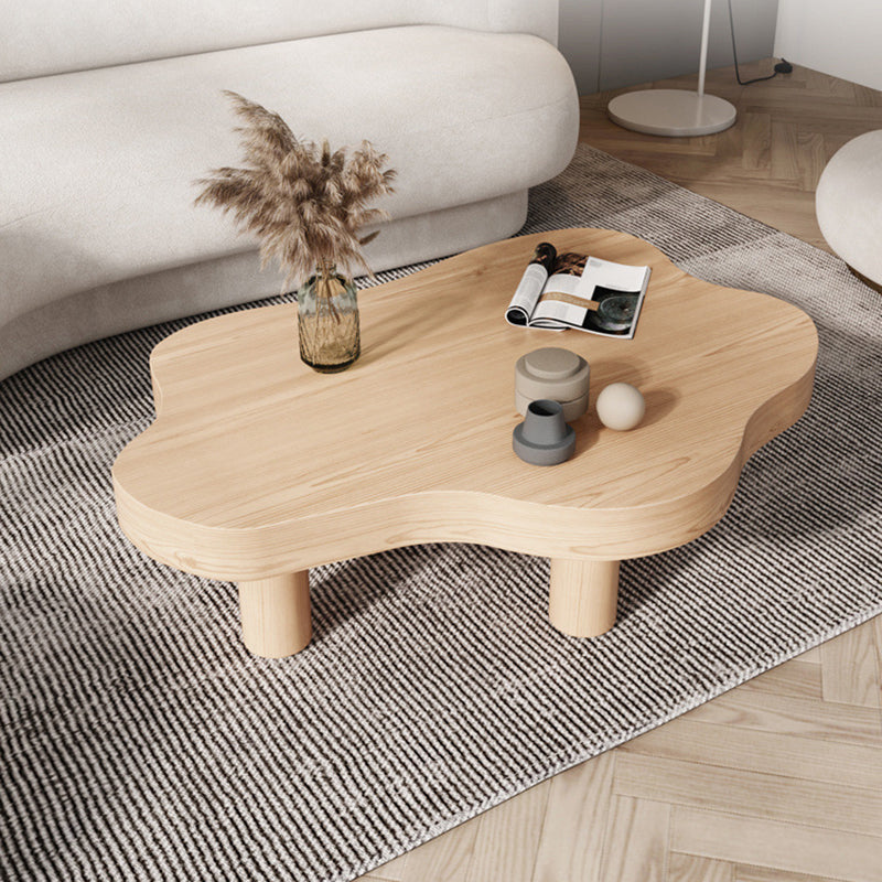 Nordic Style Free Shape Solid Wood 3 Legs Base Design Coffee Table